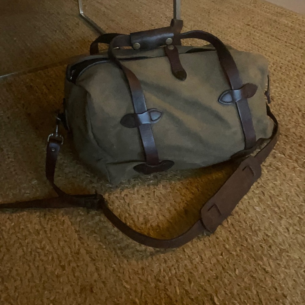 Filson canvas and leather weekender